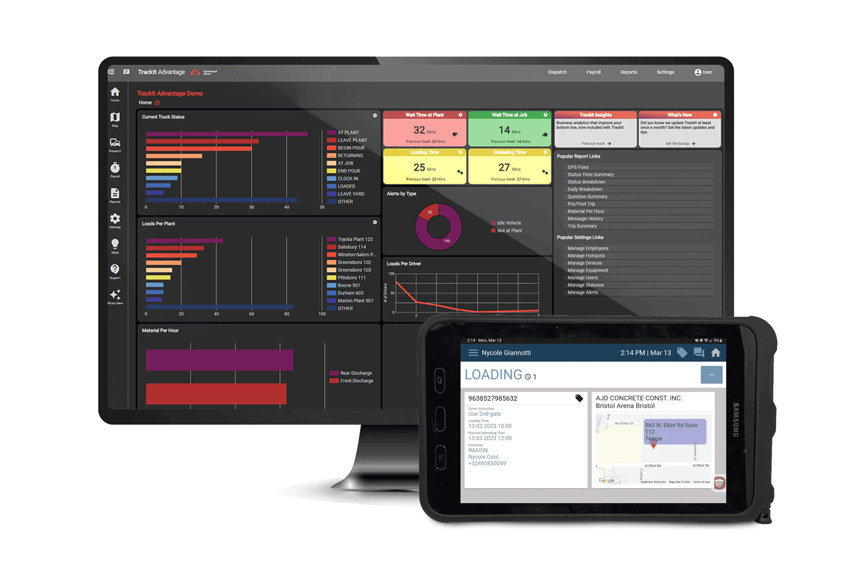 TrackIt desktop with tablet TrackIt desktop with tablet